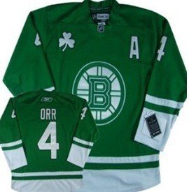 Youth Boston Bruins #4 Bobby Orr St. Patrick's Day Green Jersey