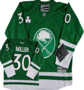 Youth Buffalo Sabres #30 Ryan Miller St. Patrick's Day Green Kids Jersey