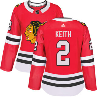 Women's Chicago Blackhawks #2 Duncan Keith Red Home Authentic Stitched NHL Jersey