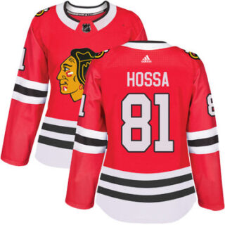 Women's Chicago Blackhawks #81 Marian Hossa Red Home Authentic Stitched NHL Jersey