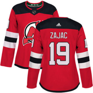 Women's New Jersey Devils #19 Travis Zajac Red Home Authentic Stitched NHL Jersey