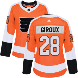 Women's Philadelphia Flyers #28 Claude Giroux Orange Home Authentic Stitched NHL Jersey