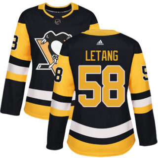 Women's Pittsburgh Penguins #58 Kris Letang Black Home Authentic Stitched NHL Jersey