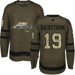Youth Washington Capitals #19 Nicklas Backstrom Green Salute to Service Stitched NHL Jersey