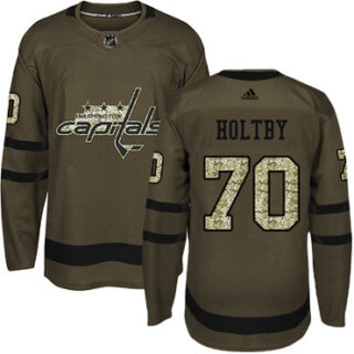 Youth Washington Capitals #70 Braden Holtby Green Salute to Service Stitched NHL Jersey