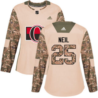 Women's Ottawa Senators #25 Chris Neil Camo Authentic 2017 Veterans Day Stitched NHL Jersey