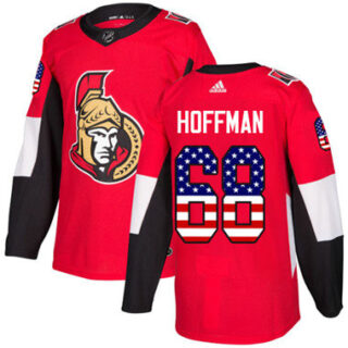 Youth Ottawa Senators #68 Mike Hoffman Red Home Authentic USA Flag Stitched NHL Jersey