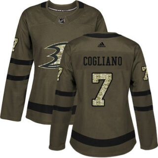 Women's Anaheim Ducks #7 Andrew Cogliano Green Salute to Service Stitched NHL Jersey