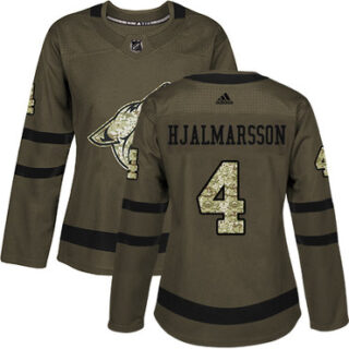 Women's Arizona Coyotes #4 Niklas Hjalmarsson Green Salute to Service Stitched NHL Jersey