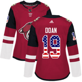 Women's Arizona Coyotes #19 Shane Doan Maroon Home Authentic USA Flag Stitched NHL Jersey