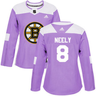 Women's Boston Bruins #8 Cam Neely Purple Authentic Fights Cancer Stitched NHL Jersey