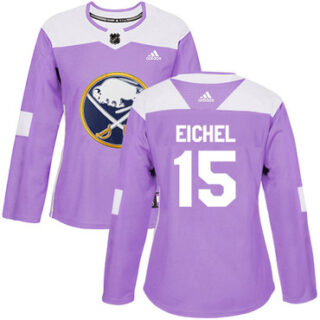 Women's Buffalo Sabres #15 Jack Eichel Purple Authentic Fights Cancer Stitched NHL Jersey