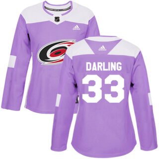 Women's Carolina Hurricanes #33 Scott Darling Purple Authentic Fights Cancer Stitched NHL Jersey
