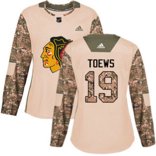 Women's Chicago Blackhawks #19 Jonathan Toews Camo Authentic 2017 Veterans Day Stitched NHL Jersey
