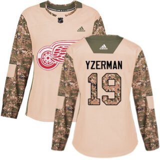 Women's Detroit Red Wings #19 Steve Yzerman Camo Authentic 2017 Veterans Day Stitched NHL Jersey
