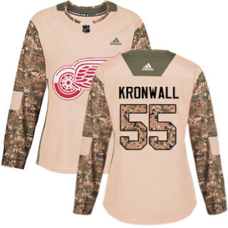 Women's Detroit Red Wings #55 Niklas Kronwall Camo Authentic 2017 Veterans Day Stitched NHL Jersey