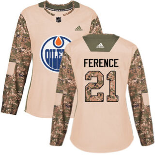 Women's Edmonton Oilers #21 Andrew Ference Camo Authentic 2017 Veterans Day Stitched NHL Jersey