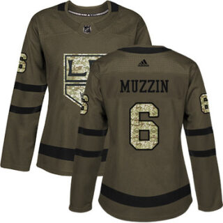 Women's Los Angeles Kings #6 Jake Muzzin Green Salute to Service Stitched NHL Jersey