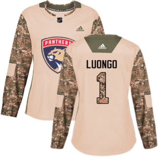 Women's Florida Panthers #1 Roberto Luongo Camo Authentic 2017 Veterans Day Stitched NHL Jersey
