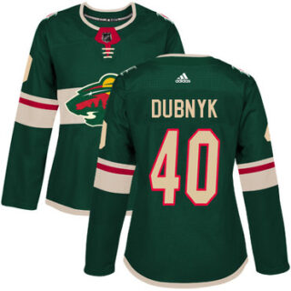 Women's Minnesota Wild #40 Devan Dubnyk Green Home Authentic Stitched NHL Jersey