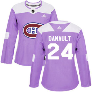 Women's Montreal Canadiens #24 Phillip Danault Purple Authentic Fights Cancer Stitched NHL Jersey