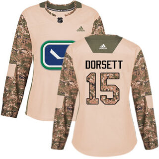 Women's Vancouver Canucks #15 Derek Dorsett Camo Authentic 2017 Veterans Day Stitched NHL Jersey