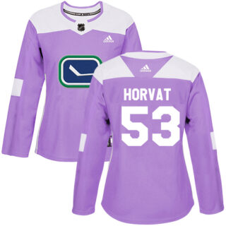 Women's Vancouver Canucks #53 Bo Horvat Purple Authentic Fights Cancer Stitched NHL Jersey