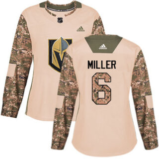 Women's Vegas Golden Knights #6 Colin Miller Camo Authentic 2017 Veterans Day Stitched NHL Jersey