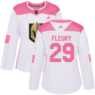 Women's Vegas Golden Knights #29 Marc-Andre Fleury White Pink Authentic Fashion Stitched NHL Jersey