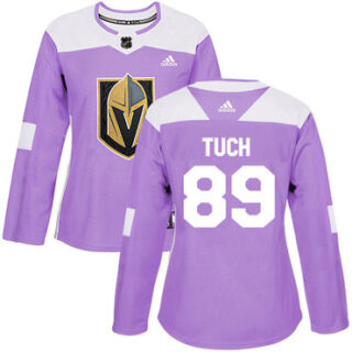 Women's Vegas Golden Knights #89 Alex Tuch Purple Authentic Fights Cancer Stitched NHL Jersey