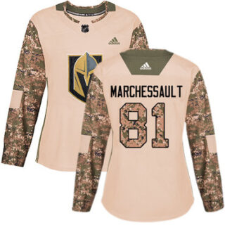Women's Vegas Golden Knights #81 Jonathan Marchessault Camo Authentic 2017 Veterans Day Stitched NHL Jersey