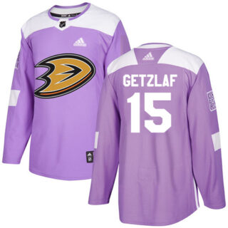 Youth Anaheim Ducks #15 Ryan Getzlaf Purple Authentic Fights Cancer Stitched NHL Jersey