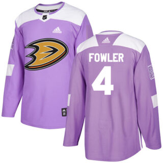 Youth Anaheim Ducks #4 Cam Fowler Purple Authentic Fights Cancer Stitched NHL Jersey