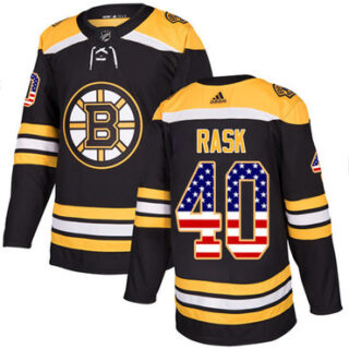 Youth Boston Bruins #40 Tuukka Rask Black Home Authentic USA Flag Youth Stitched NHL Jersey