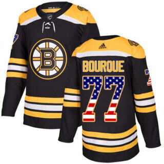 Youth Boston Bruins #77 Ray Bourque Black Home Authentic USA Flag Youth Stitched NHL Jersey
