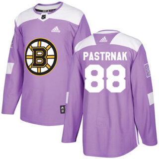 Youth Boston Bruins #88 David Pastrnak Purple Authentic Fights Cancer Youth Stitched NHL Jersey