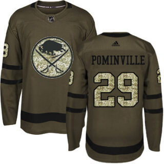 Youth Buffalo Sabres #29 Jason Pominville Green Salute to Service Stitched NHL Jersey