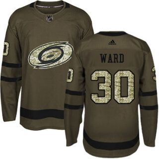 Youth Carolina Hurricanes #30 Cam Ward Green Salute to Service Stitched NHL Jersey