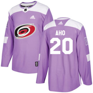 Youth Carolina Hurricanes #20 Sebastian Aho Purple Authentic Fights Cancer Stitched NHL Jersey