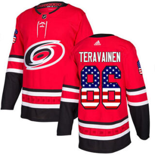 Youth Carolina Hurricanes #86 Teuvo Teravainen Red Home Authentic USA Flag Stitched NHL Jersey