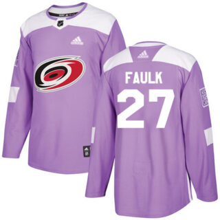 Youth Carolina Hurricanes #27 Justin Faulk Purple Authentic Fights Cancer Stitched NHL Jersey