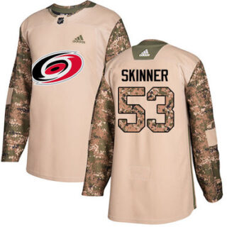 Youth Carolina Hurricanes #53 Jeff Skinner Camo Authentic 2017 Veterans Day Stitched NHL Jersey