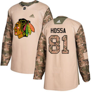 Youth Chicago Blackhawks #81 Marian Hossa Camo Authentic 2017 Veterans Day Stitched NHL Jersey