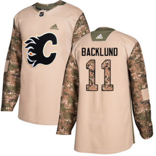 Youth Calgary Flames #11 Mikael Backlund Camo Authentic 2017 Veterans Day Stitched NHL Jersey