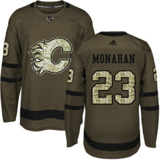 Youth Calgary Flames #23 Sean Monahan Green Salute to Service Stitched NHL Jersey