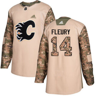 Youth Calgary Flames #14 Theoren Fleury Camo Authentic 2017 Veterans Day Stitched NHL Jersey