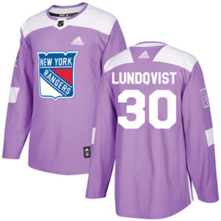 Youth Detroit Rangers #30 Henrik Lundqvist Purple Authentic Fights Cancer Stitched NHL Jersey