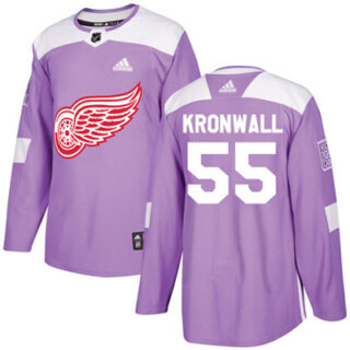 Youth Detroit Red Wings #55 Niklas Kronwall Purple Authentic Fights Cancer Stitched NHL Jersey