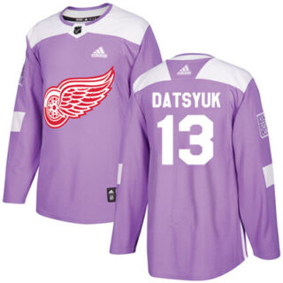 Youth Detroit Red Wings #13 Pavel Datsyuk Purple Authentic Fights Cancer Stitched NHL Jersey