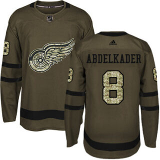 Youth Detroit Red Wings #8 Justin Abdelkader Green Salute to Service Stitched NHL Jersey